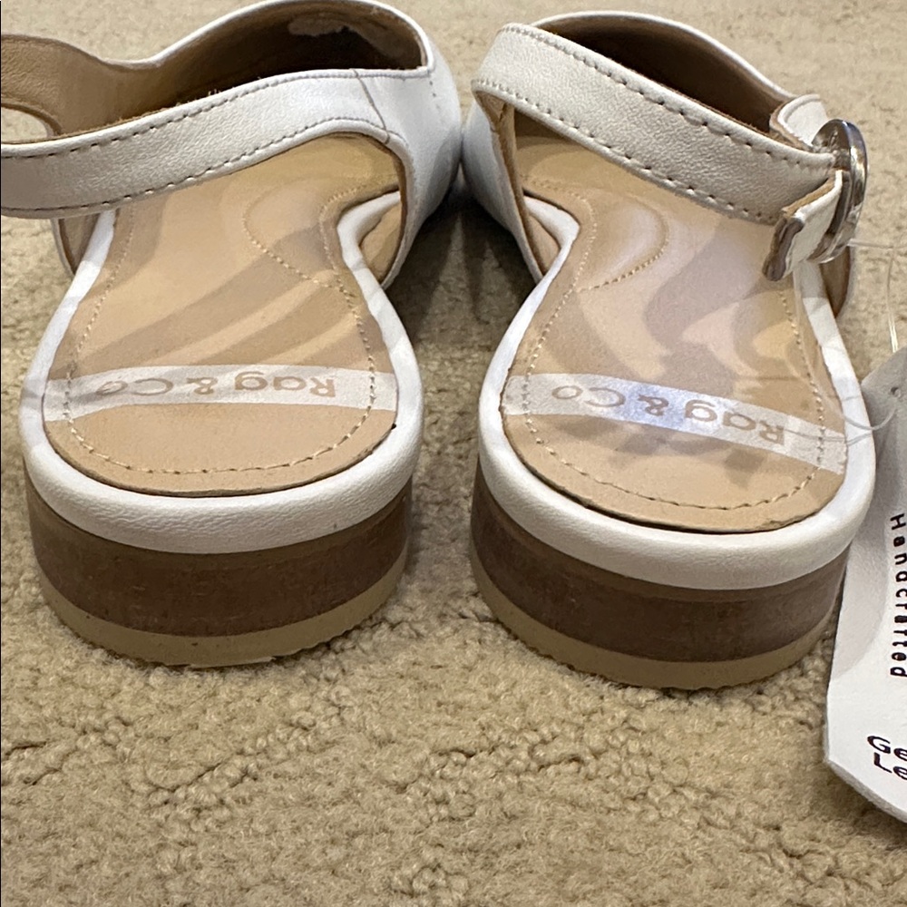 New Rag & Co White Leather Slingback Women Shoes. Size 8. - Picture 6 of 9